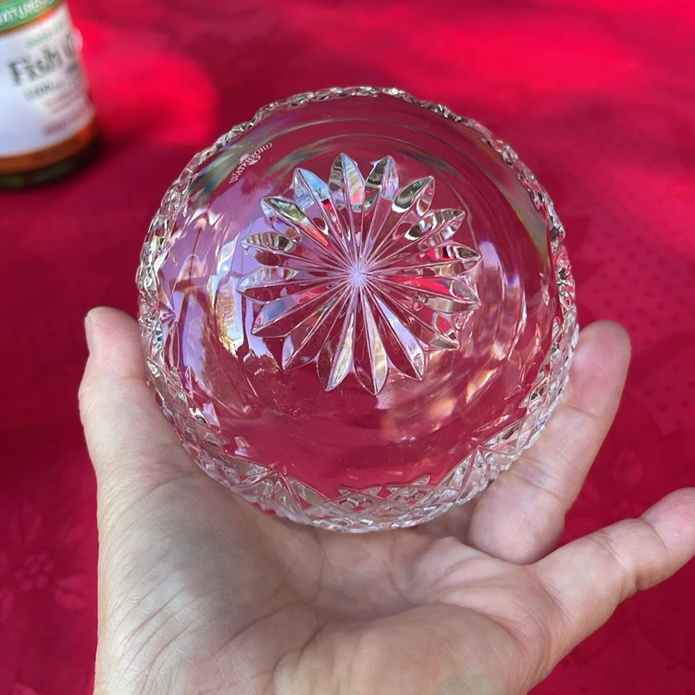 Waterford Crystal Cut Glass Bowl candle holder signed